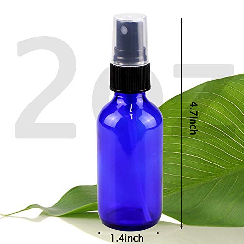Wedama Spray Bottle, 2 oz Fine Mist Glass Spray Bottles, Little Refillable Liquid Containers for Watering Flowers Cleaning (16 Pack, Blue) - color: Blue, size: 2 Ounce (Pack of 16)