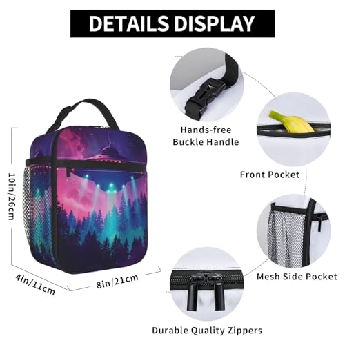 Insulated Lunch Box for Kids Boys Girls, Reusable Lunch Bag for School, Office, Work, Picnic, Travel, Cosmic UFO Lunch Box - color: lunch box 85