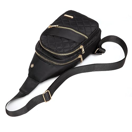 AOSTIHOT Small Sling Backpack for Women, Chest Bag Daypack Crossbody for Travel Sport Running Hiking Black - color: Black