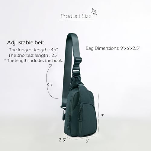 ODODOS Sling Bag with Adjustable Straps Crossbody Chest Bag Lightweight Backpack for Casual Traveling Hiking - color: Sea Moss