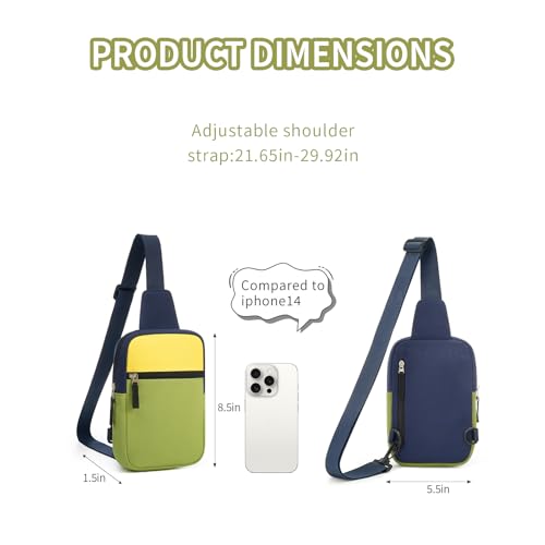 Birthday Gifts for 8 9 10 11 12 Year Old Teens Girls Kids, Fanny Pack Crossbody Bag Sling Belt Bags Purse, Dorm Travel Essentials for Girls Fashion, Preppy Tween Teen Girl Gift Trendy Stuff - color: Green & Yellow