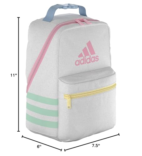 adidas Santiago Lunch Bag Cooler for Women and Men, Insulated Food Container Box with Mesh Pocket, Twill White/Clear Sky Blue/Pink Spark/3.0, One Size - color: Spray Gradient Team Royal Blue/Night Indigo/Frozen Lemon Yellow/4