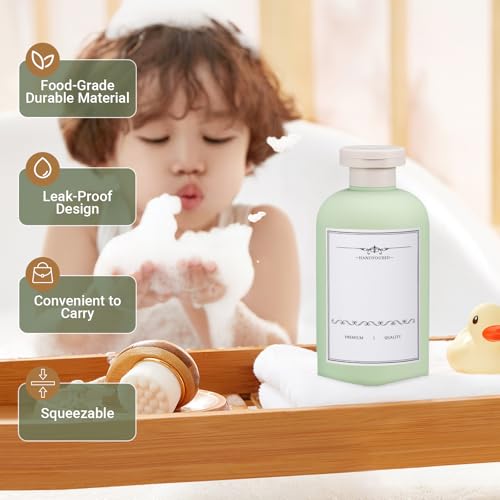 10oz Travel Shampoo Bottle, Empty Plastic Squeeze Bottles with Flip Cap, Lotion Container for Toiletries Travel Size Shampoo and Conditioner (3 pack green) - color: Green, size: 10 oz