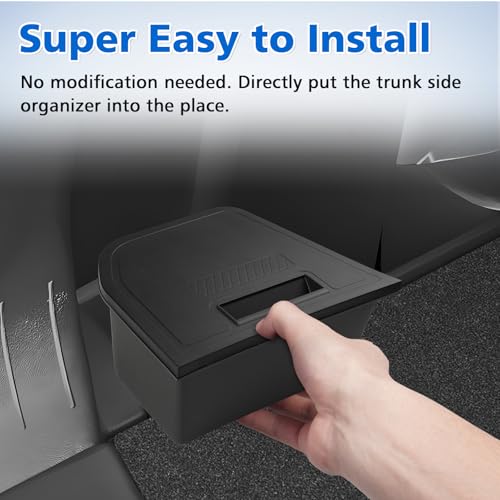 Karltys Trunk Storage Box with Lid for Chevy Trax 2024 2025 2026, TPE Waterproof Car Trunk Organizer, Rear Trunk Side Storage Bin Box for 2025 Chevrolet Trax Accessories (Left Side)