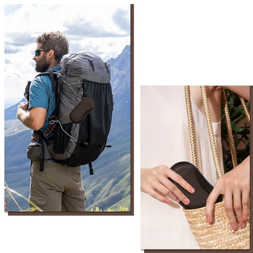 FINTIE Sunglasses Case, Hard EVA Shell Shockproof Sport Glasses Case with Metal Carabiner Travel Zipper Eyeglasses Holder - color: Brown