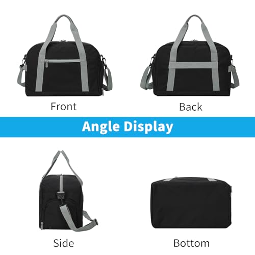 Apenze Small Gym Bag 14 Inch Lightweight Carry on Mini Duffel Bag with Shoe Compartment for Travel Sport Black/Green - color: Black/Green