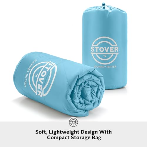 STOVER Outdoor Waterproof Fleece Travel Blanket for Camping, Picnics, Stadiums, Sports, the Beach– Warm, Windproof, Compact, Lightweight & Sand-Resistant (Sky Blue) - color: 02 - Sky Blue