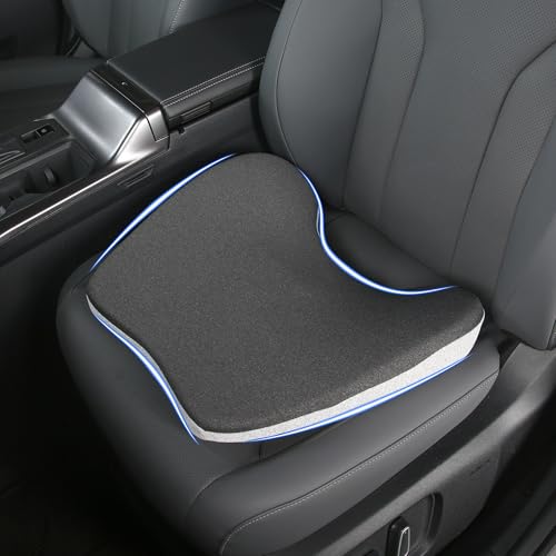 2 in 1 Car Seat Cushions or Lumbar Support Pillow for Driving, Memory Foam Truck Seat Pad for Office Chair, Sciatica & Lower Back Pain Relief, Grey