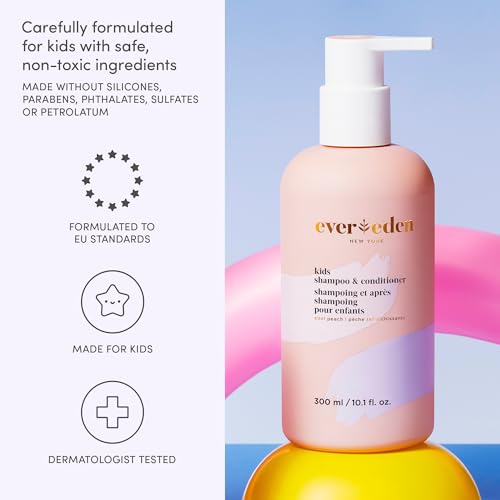 Evereden Kids Travel Essentials Set: Clean & Vegan 5-Piece Skin Care Travel Set for Kids | Body Wash, Lotion, Face Wash, Cream, 2-in-1 Shampoo & Conditioner | TSA-approved | Travel Size Toiletries