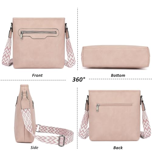 TANTOMI Crossbody Bags for Women Casual Crossbody Purses for Women Travel Shoulder Bag Handbags with Adjustable Strap - color: Dusty Pink