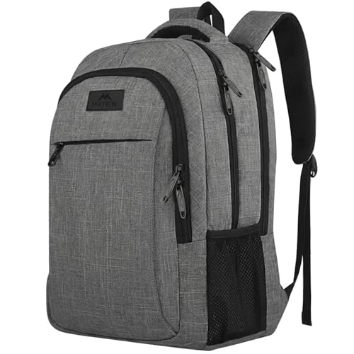 MATEIN Travel Laptop Backpack, Business Anti Theft Slim Sturdy Laptops Backpack Personal Item Bag, Water Resistant College School Computer Bag Gift for Men & Women Fits 15.6 Inch Notebook, Grey - color: Austere Grey, size: 15.6 Inch