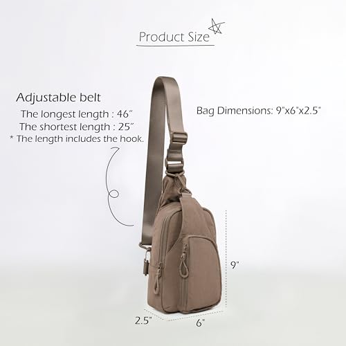 ODODOS Sling Bag with Adjustable Straps Crossbody Chest Bag Lightweight Backpack for Casual Traveling Hiking - color: Field