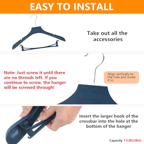Suit Hangers for Men 50 Pack, Blue Coat Hangers Extra Wide Non Slip Width 17.7", Thick Plastic with Pants Bar & Metal Hook - color: Blue, size: 50 Pack