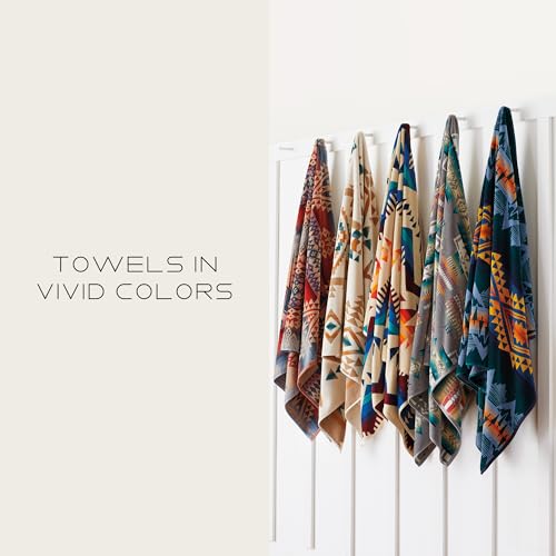 Pendleton Oversized Jacquard Spa Towels, 40 x 70 inches Bath Towels, 100% Cotton, Soft and Quick Dry for the Beach, Hot Tub, Pool - Los Ojos Black