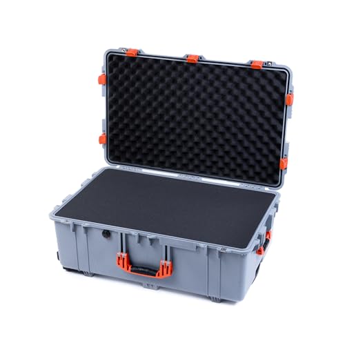 Silver Pelican 1650 Large Case - Comes with Pick & Pluck Foam - Orange Handles & Latches. - color: Orange Handles & Latches
