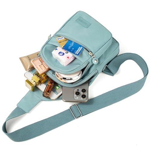 Banelu Small Sling Backpack Crossbody Bags for Women Men, Small Sling Bag Cross Body Bag Fanny Packs Crossbody Purses - Lights Blue - color: D Light Blue