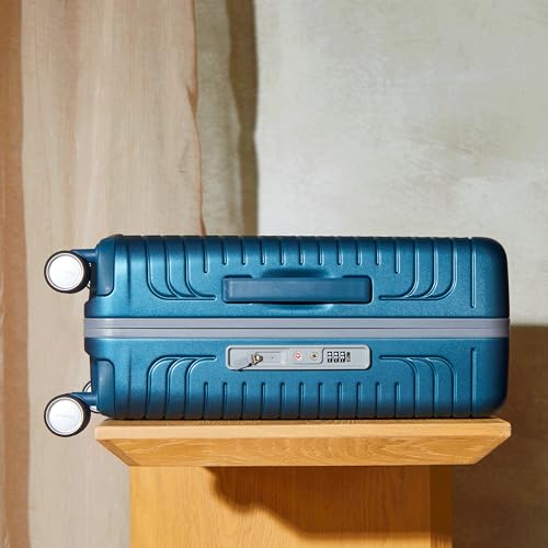 Framelock Max 21” Carry-On Hardshell Zipperless Luggage - Highly Secure Integrated Eazylock™ Mechanism - RightHeight™ Adjustable Handle System - 360° Spinner Wheels - Airline Approved - Emerald Teal - color: Blue, size: Carry-on Spinner