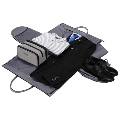 Modoker Convertible Garment Bag with Shoulder Strap, Carry on Garment Duffel Bag for Men Women - 2 in 1 Hanging Suitcase Suit Travel Bags, Light Grey - color: Light Grey