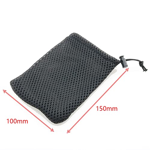 ZCZQC 6pcs Cell Phone Nylon Mesh Drawstring Pouch Bags Black Mesh Mobile Phone Data Cable Charger Storage Pouch Bag Portable Organizer