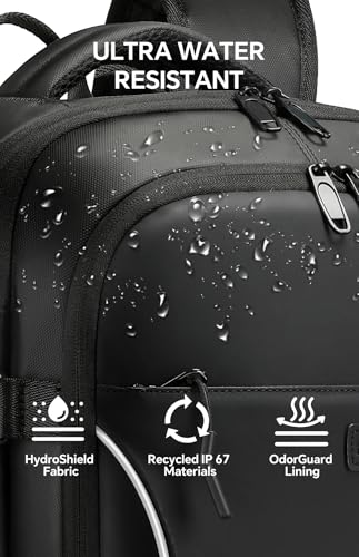 Vacuum Backpack Travel, 70L Expandable Carry On Backpack With Compression System, 2 Detachable TPU Vacuum Bags, TSA Lock, Water-Resistant, Fits 16" Laptop for Business & Travel