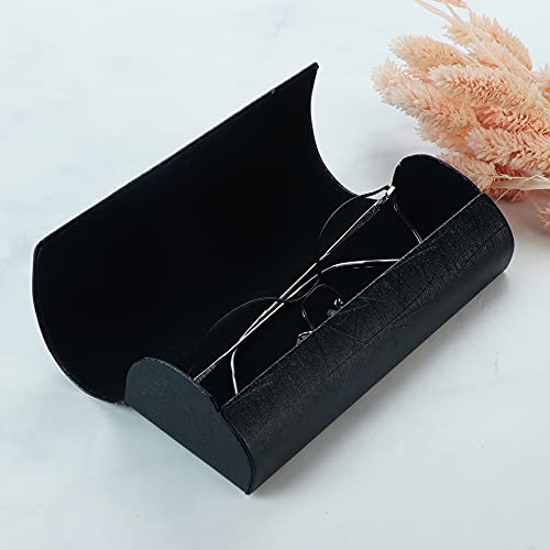 LifeArt Eyeglass Case Hard Shell, Portable Sunglass Case for Women and Men, fashionable PU Leather Eyeglass Case, Lightweight - color: 6635_jgw(black)