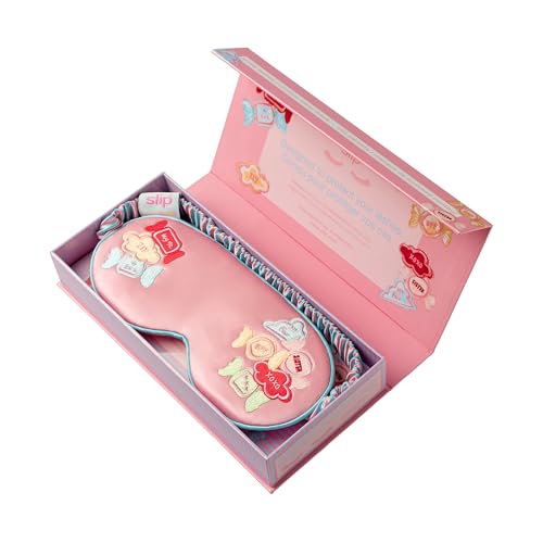 slip Besties Contour Sleep Mask | Pure Silk, 100% Mulberry Silk | Contoured Design | Soft, Gentle on Skin, Adjustable Strap for Perfect Fit | Ideal for Restful Sleep - color: Besties