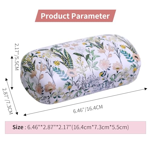 PERFECTSIGHT Sunglasses Case, Large Hard Shell Glasses Case, Cute PU Leather Protective Eyeglasses Case for Women Men - color: White Flower