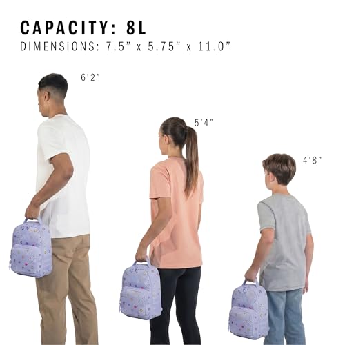 adidas Kids Santiago Lunch Bag – Insulated Cooler Lunchbox for Girls & Boys, 8L - color: Ditsy Floral Crystal Sky/White/4