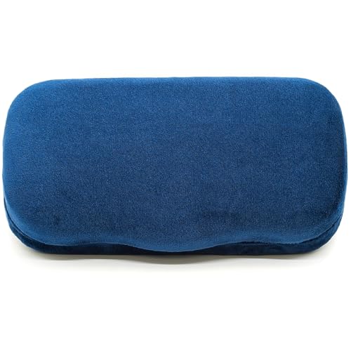 Hard Shell Glasses Case w/Cloth,Velvet Reading Glass, Eyeglass Case, Lightweight, Crush-Resistant, Men & Women - color: Blue Velvet, size: Large