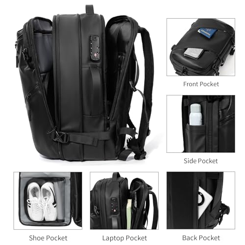 Vacuum laptop bag Compression Backpack Expandable, TSA-Approved Carry-On Water-Resistant Design for Travel with air pump (Pump included, Large) - color: Pump included