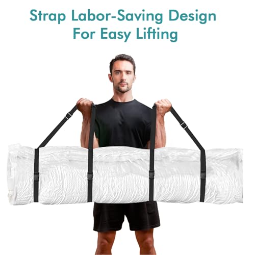 King/Cal-King Vacuum Storage Bag for Mattress with 4 Straps – Vacuum Seal Mattress Bag for Memory Foam and Latex, Easy Moving, Shipping and Storage - size: King/Cal-King