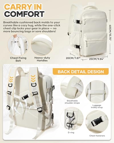 Vacuum Seal Backpack for Clothing Travel with Air Pump Waterproof Laptop Carry On Backpack Personal item Travel Essentials Compression Space Saver Bags Storage with Vacuum System Women Beige - color: Beige(with Electric Pump)