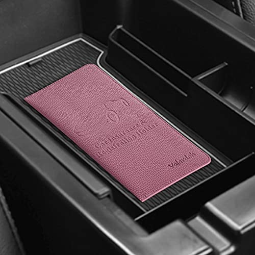 Valardoh Premium Car Registration and Insurance Card Holder, Car Document Holder for Cards, Driver License & other Essential Documents (Purple) - color: Purple