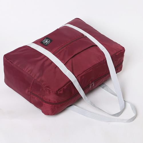 Travel Bag 24 Packes Carry on Luggage Foldable Duffel Bag Sports Gym Bag Weekender Overnight Bag Water Resistant Nylon Travel Duffel for Men Women (Red 24PCS) - color: Red 24