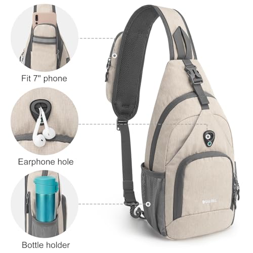G4Free RFID Sling Bag Crossbody Backpack Small Chest Shoulder Bag Hiking Outdoor - color: Ivovy