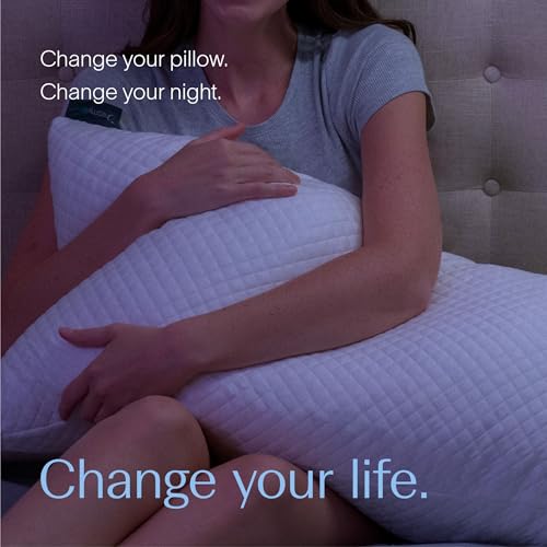 DreamyBlue Signature Pillow w/Adjustable Loft β’ Shredded Memory Foam Fill β’ Neutral Alignment for Side, Back, and Stomach Sleepers β’ Washable Bamboo Rayon Cover β’ CertiPUR-US Certified Foam (Queen) - size: Queen (Pack of 1)