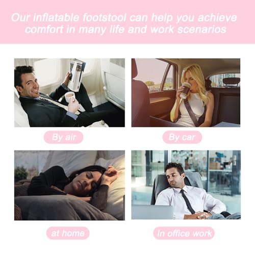 Inflatable Foot Rest, Carseat Feet Pillow, Airplanes Inflatable Foot Rest Cars, Travel Footrest Pillow for Home Office,Trains, 14.5" L×11.8" W×7.9”H