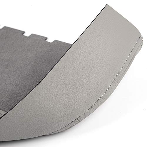 PIT66 PU Leather Front Door Panels Center Consoles Armrest Covers, Compatible with 09-15 Honda Pilot Left Right Side Gray