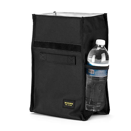 2nd Childhood Rolltop Lunch Bag for Work or School – Compact, Foldable & Low Profile Design – Insulated Reusable Bag with Handle – Slim, Durable & Stylish - 3.5L (Black) - color: Black