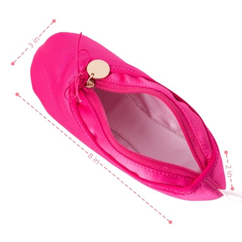 Ballet Dance Shoe Makeup Bag For Little Girls, Ballerina Slipper Makeup Pouch Bag, Ballet Pointe Shoes Gifts (Hot Pink) - color: Hot Pink