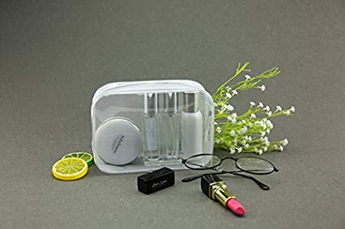 BEFORYOU 6 Pack Clear Toiletry Carry Pouch with Zipper Portable Plastic Waterproof Cosmetic Bag TSA Approved for Vacation Travel Bathroom and Organizing (White, Small) - size: Small bags only