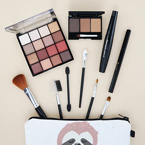 All in One Makeup Kit for Women & Teens, Beginner Eye Makeup Set with 16 Color Eyeshadow Palette, Mascara, Eyeliner, Brow Powder, 7 Brushes & Cute Sloth Cosmetic Bag, Makeup Gift Set – 16-Sloth - color: 16-Sloth