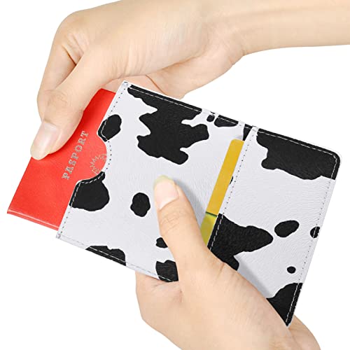 XEYOU Passport Holder Cover - Ultra Slim Premium Vegan Leather Travel Wallet Case Cover - color: Cow Pattern