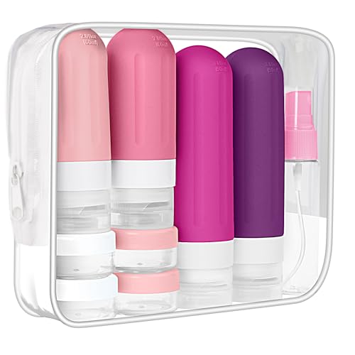 Landisun Travel Bottles for Toiletries 18Pack Travel Size Containers Toiletry Travel-Containers TSA Approved Leak Proof (Crimson) - color: Crimson