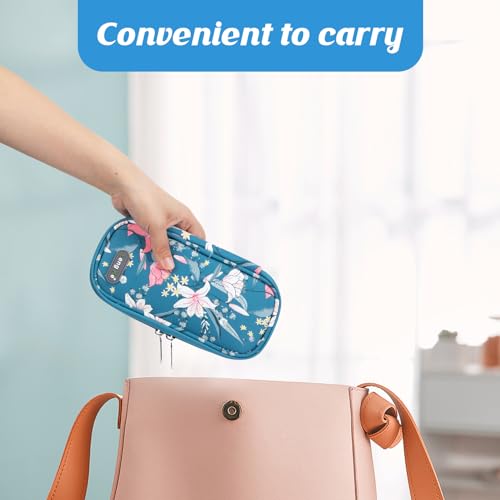 YOUSHARES Insulin Cooler Travel Case TSA Approved Medication Diabetic Supplies Cooler For Travel Refrigerated Medicine Organizer Bag With 2 Ice Pack - color: Lily
