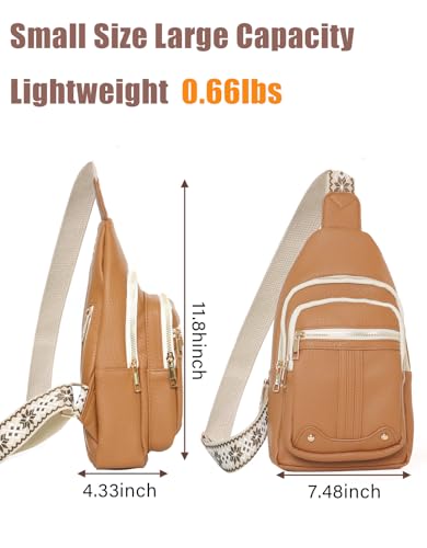 Mothers Day Gifts for Mom Aunt Coworker Nurse Grandma Mom Gifts from Daughter Son Husband Crossbody Bag Anniversary Birthday Friendship Gifts for Women Small Sling Bags Fanny Pack Christmas Gift Ideas - color: Light Brown