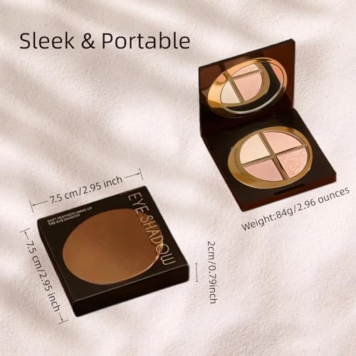 4-in-1 Glow Palette: Highlighter, Contour, Matte Eyeshadow & Bronzer for Cheeks & Eyes | Glow Wardrobe & Makeup Palette | Versatile Face & Eye Cosmetics