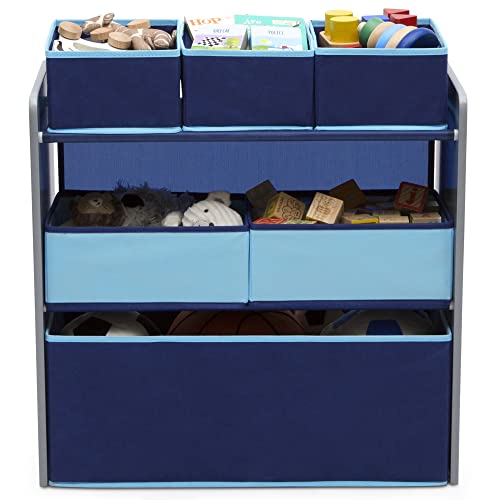 Delta Children Design and Store 6 Bin Toy Organizer, Grey/Blue - color: Grey/Blue