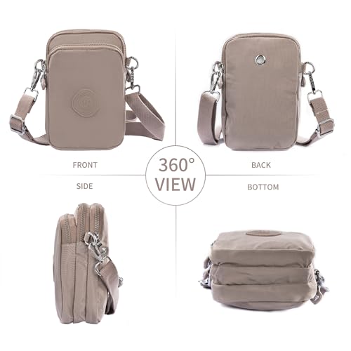 Small Crossbody Bags for Women Cell Phone Cross body Purses with Adjustable Strap & Headphone Jack, Shoulder Bag - color: Grey