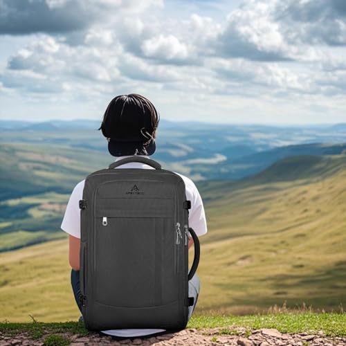 AREYTECO Travel Backpack, 50L Expandable Extra Large Laptop Backpack, Carry On Backpack Water Resistant Business Suitcase Daypack Bag Fits 17 Inch Laptops, Travel Gifts for Men Women, Black - color: Black, size: 17.3 Inch (20''x13''x10'')